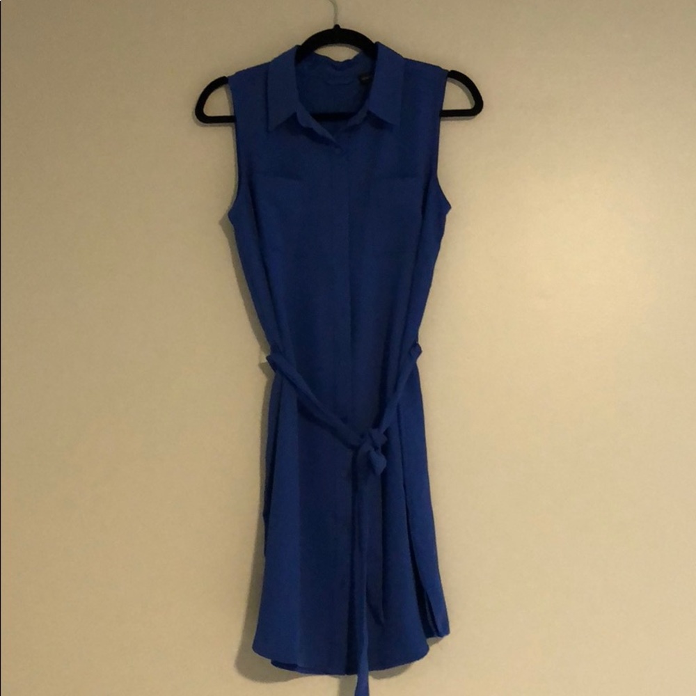 Blue button up dress